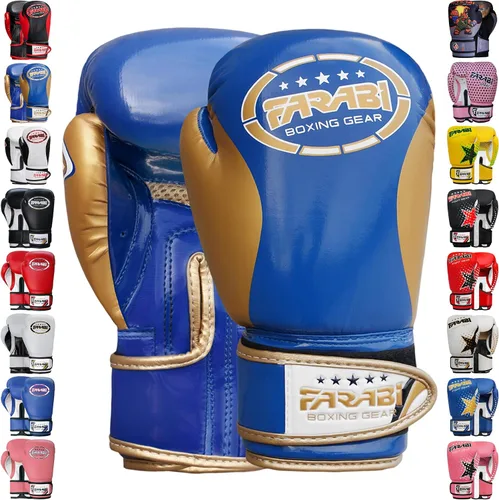 Miniatura 17 de Farabi - Guantes de boxeo para niños, para Muay Thai, Kick Boxing, entrenamiento, MMA, saco de boxeo