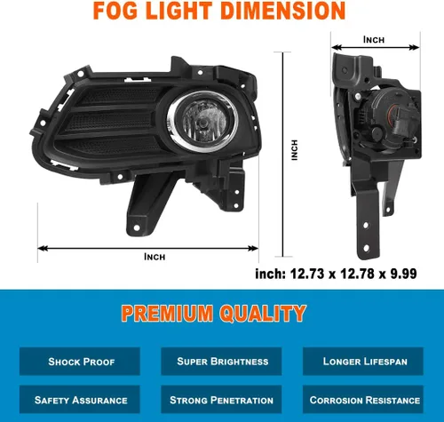 Miniatura 3 de Nixon Offroad Juego de luces antiniebla para Ford Fusion 2013-2016 con bombillas halógenas + kit de arnés de cableado + interruptor universal +