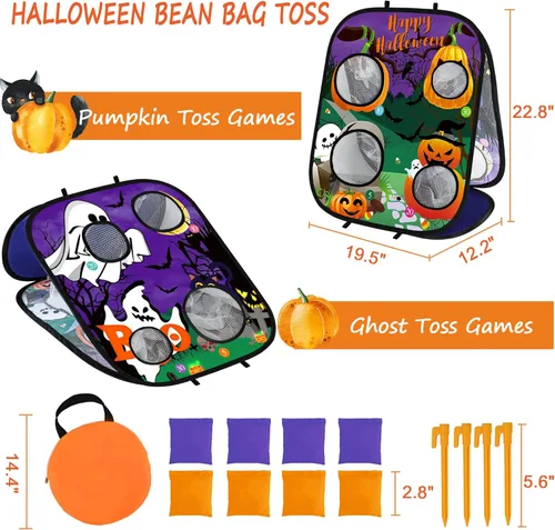 Miniatura 2 de Juegos de Halloween para fiesta de niños, juegos de lanzamiento de bolsas de calabaza fantasma, juegos de fiesta de Halloween, juegos de carnaval