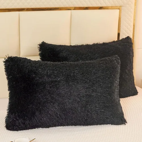 Miniatura 11 de LIFEREVO Paquete de 2 fundas de almohada de piel sintética esponjosa, fundas de almohada cuadradas de 18 x 18 pulgadas, fundas de almohada Blanco
