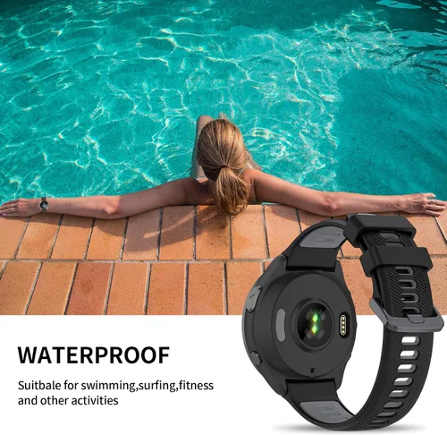Miniatura 4 de Compatible con las correas de reloj Garmin Forerunner 965, correa deportiva de silicona suave de repuesto para Garmin Forerunner 965 Band