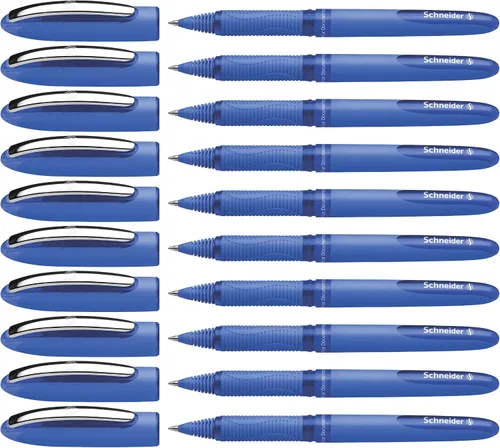 Miniatura 9 de Schneider One Hybrid C Rollerball, punta cónica híbrida de 0.020 in, barril azul claro, tinta negra, caja de 10 bolígrafos (183201)