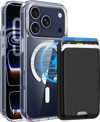 Miniatura 59 de Funda magnética para iPhone 12 Pro Max, cartera magnética desmontable con soporte para tarjetas, [compatible con MagSafe] grado militar, a prueba