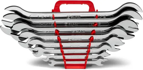 Miniatura 9 de Capri Tools - Juego de llaves de extremo abierto súper finas con estante para llaves, métricas, 6 a 28 mm, 12 piezas