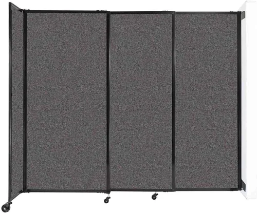 Miniatura 184 de Divisor de habitación de pared recta deslizante montado en la pared Anchos ajustables Ruedas de bloqueo Separador de habitación Paneles