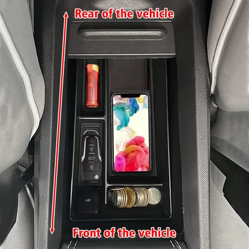 Miniatura 3 de Compatible con Ford Mustang Mach-E 2021 2022 2023 2024 Accesorios Organizador de Consola Central Caja de Almacenamiento Interior Bandeja