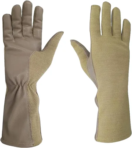 Miniatura 7 de Guantes de vuelo Nomex, guantes de trabajo de cuero para hombres, piel de oveja suave y duradera para conducción, vuelo, jardinería y caza