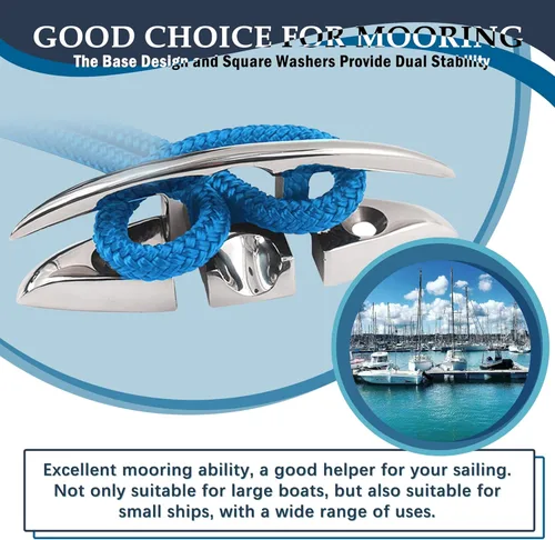 Miniatura 4 de Tacos plegables de acero inoxidable 316 para muelle de barco (5 pulgadas/6 pulgadas/8 pulgadas)