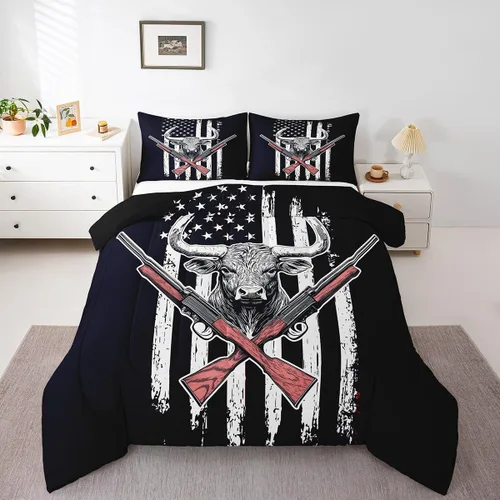 Miniatura 32 de Erosebridal Juego de edredón de béisbol para niños, ropa de cama vintage con bandera americana, tamaño Queen para adultos, niñas, niños