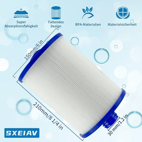 Miniatura 4 de Filtros de spa de repuesto para Unicel 6CH-940, PWW50P3 Filtro de spa para tina de hidromasaje PWW50P3, para Filbur FC-0359, para vías fluviales