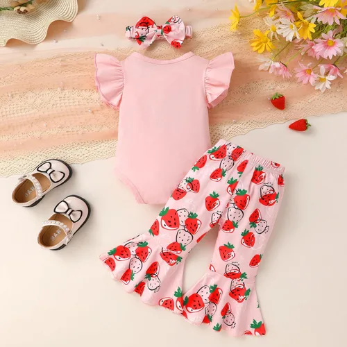 Miniatura 2 de YOUNGER TREE Traje de primer cumpleaños para bebé niña - Mi primer cumpleaños mameluco y pantalones acampanados