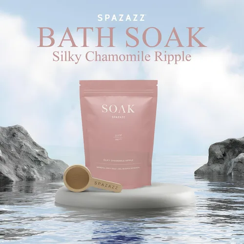 Miniatura 3 de Spazazz Sales de baño de sal del mar muerto – Sales de baño de aromaterapia con ondas de manzanilla sedosas – 33.3 onzas de sales naturales del mar
