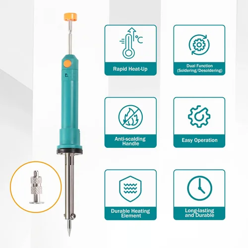 Miniatura 4 de Bomba desoldadora eléctrica y kit de soldador, herramienta de succión de soldadura 2 en 1, 36 W, mango a prueba de calor, pistola desoldadora