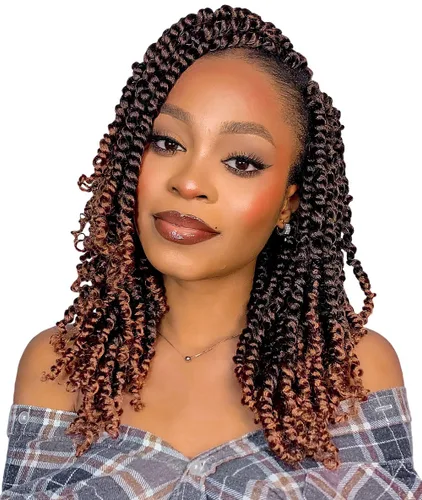 Miniatura 35 de BOHOBABE Cabello de Ganchillo Pre-retorcido Passion Twist de 14 Pulgadas Cabello Corto Ombré Gris Pre-enrollado de Ganchillo Passion Twist para Gris