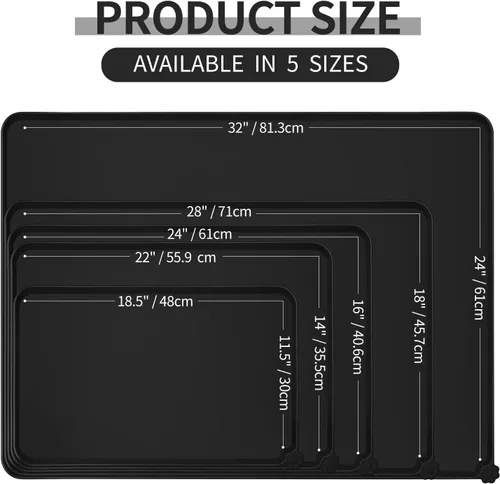 Miniatura 2 de Reopet Tapete de silicona para cuenco de perro y gato, antiadherente, para alimentos, impermeable, varios colores, tamaños y propósitos Negro