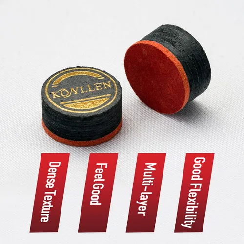 Miniatura 8 de KONLLEN Billar de billar de billar de 0.551 in, 8 capas de piel para taco profesional, accesorios de billar duraderos Carom Tip-H-5pcs-6 Capas