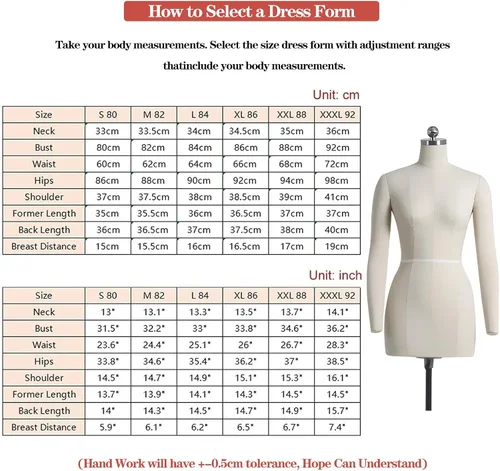 Miniatura 6 de Maniquí de costura ajustable con ruedas – Altura ajustable Forma S Modelo 80, pantalla de sastre estable y móvil para diseñadores y creadores de moda
