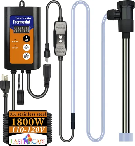 Calentador de agua sumergible de 2000 W, calentador de agua eléctrico portátil para piscina y bañera de hidromasaje con termostato y enchufe GFCI