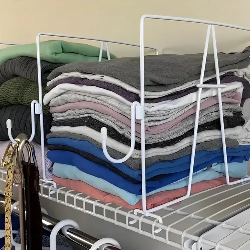 Miniatura 9 de Evelots Separadores de estantes de alambre, organización y almacenamiento adicionales para el armario para el hogar u oficina, paquete de 4, nuevos