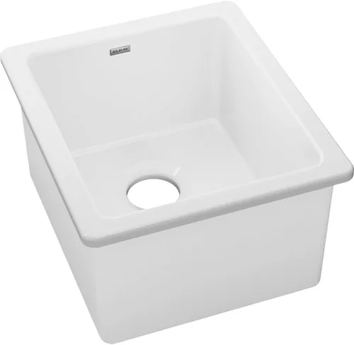 Miniatura 3 de Elkay SWU1517WH - Fregadero de barra de montaje inferior de arcilla refractaria de 16-7/16" x 18-15/16" x 9-1/16", color blanco