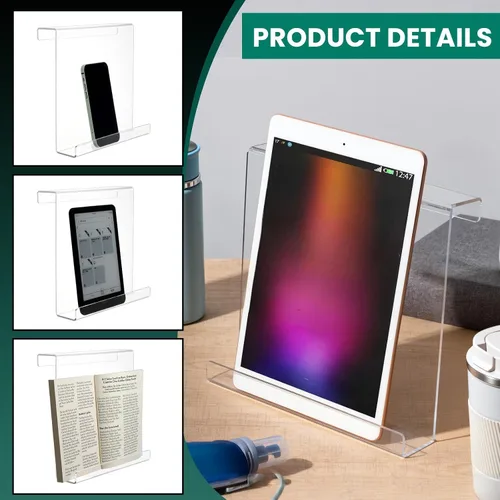 Miniatura 5 de Jetec Soporte para libros para cinta de correr, estante de lectura acrílico transparente para cinta de correr, soporte universal, tableta, revistas