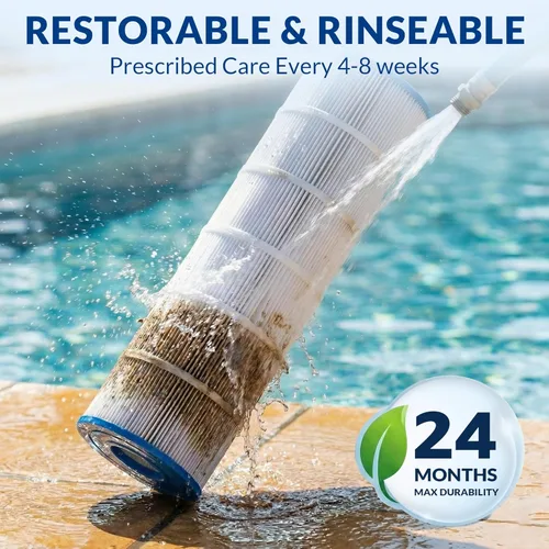 Miniatura 6 de Cartucho de filtro de piscina, tela trilobal resistente de 5 onzas, serie Ultra, compatible con Hayward SwimClear C150S, repuesto para CX150XRE