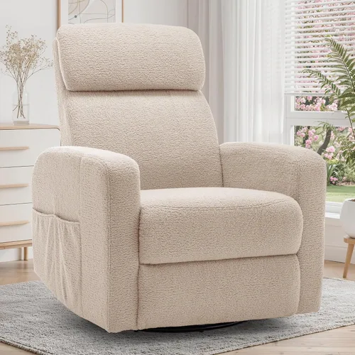 Miniatura 16 de Korser Sillas reclinables eléctricas giratorias para adultos, mecedora eléctrica para guardería, silla reclinable con bolsillo lateral clasificado