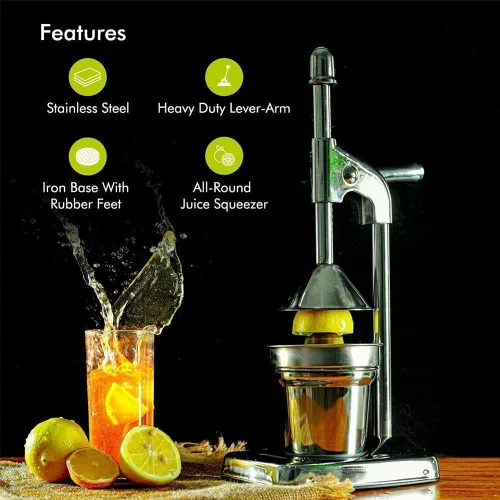 Miniatura 3 de Exprimidor manual de hierro fundido, exprimidor manual de cítricos manual de acero inoxidable de hierro fundido, encimera de alta resistencia, fruta