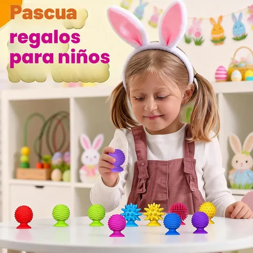 Miniatura 7 de Juguetes sensoriales para niños y adultos: juguetes con ventosa texturizada para autismo - Sensorial blandito para baño en el aula - Juego de 8