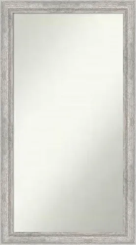 Miniatura 244 de Amanti Art Espejo de baño plateado para sobre fregadero, 23 x 23 pulgadas, espejo cuadrado plateado en ángulo, marco de madera moderno medio, se