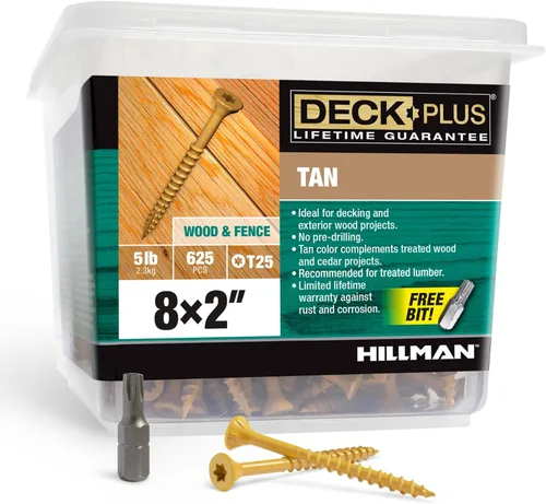 Miniatura 79 de Deck Plus Tornillos para valla y madera exterior con revestimiento epoxi de 3 pulgadas #10 x 3 Torx/Star Drive Incluido, rosca gruesa, tornillo