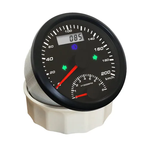 Miniatura 2 de ELING Velocímetro GPS universal de 124.3 mi/h con medidor de 8000 RPM para camión, barco, IP67, impermeable, clase de coche, 3.346 in, 9-32 V