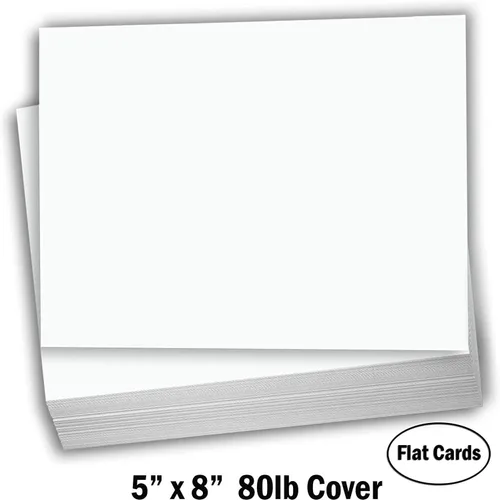 Miniatura 2 de Hamilco Blank Index Cards - Cartulina pesada de 5 x 8 pulgadas, cubierta de papel de cartulina blanca de 80 libras, paquete de 100