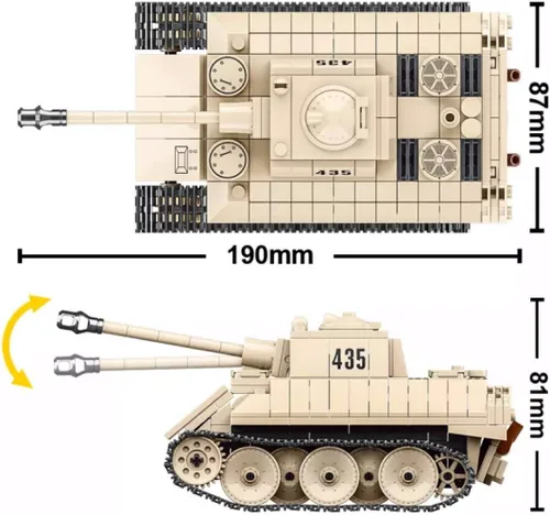 Miniatura 5 de General Jim's Serie Militar WW2 Bloques de construcción - Ejército alemán Leopardo VK-1602 Reconocimiento Batalla Tanque Bloques de Construcción