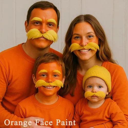Miniatura 3 de Ojo naranja negro Deportes, palo de pintura de cuerpo de cara naranja, resistente al sudor, impermeable, pintura facial, maquillaje para Halloween