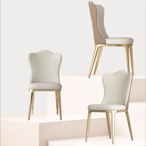 Miniatura 3 de Juego de 6 sillas de comedor, sillas de comedor tapizadas, sillas de cocina modernas con respaldo, silla de vestíbulo con patas de metal
