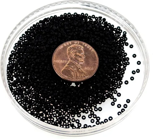Miniatura 6 de Miyuki Cuentas de semillas redondas tamaño 15/0 0.29 oz negro mate