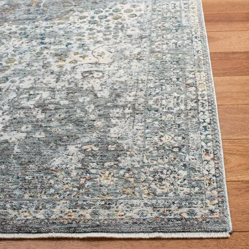 Miniatura 4 de SAFAVIEH Winston Collection - Alfombra de pasillo, 2 pies 2 pulgadas x 8 pies, color azul y crema, diseño envejecido, no desprende pelusa y de fácil