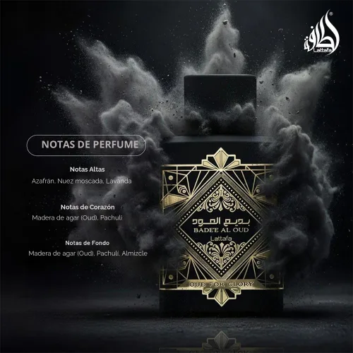 Miniatura 4 de Lattafa Perfumes Bade'e Al Oud, Oud for Glory para Eau de Parfum en espray unisex, 3.4 onzas