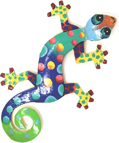 Placa, modelo Gecko, de metal reciclado para la pared, Metal, 8 pulgadas Florida