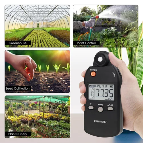 Miniatura 5 de Medidor PAR para luces LED de crecimiento de alta precisión Sensor Quantum Medidor de luz Par Tester PPFD para medir la actividad fotosintética