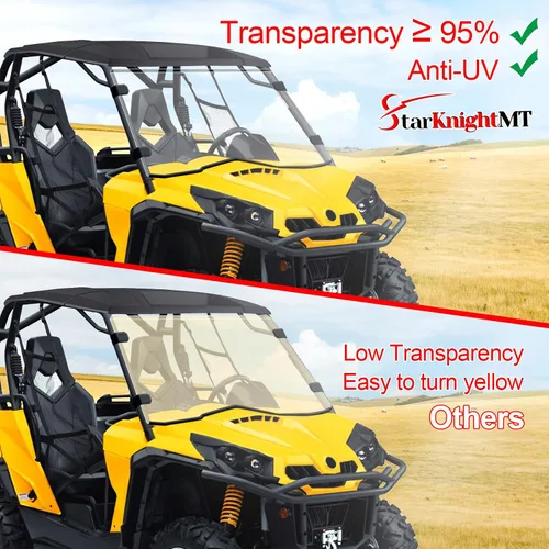 Miniatura 3 de StarknightMT Parabrisas completo Commander 2011-2020, parabrisas delantero UTV compatible con Can Am Commander 800 y Commander1000 2011 2012 2013
