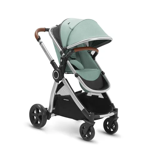 Miniatura 11 de Mompush cochecito estándar de tamaño completo, plegable en un solo paso, asiento con orientación delantera o trasera para niños, cesta de fácil Negro