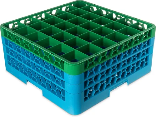 Miniatura 17 de Carlisle FoodService Products RG9-214 OptiClean Estante de vidrio con 9 compartimentos con 2 extensores, 7.12 pulgadas, polipropileno, azul