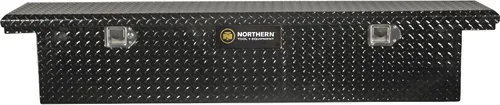 Miniatura 9 de Caja de herramientas para camioneta Northern Tool de perfil bajo, cruzada, con tapa única - Aluminio, negro brillante, cierres de paleta, 69