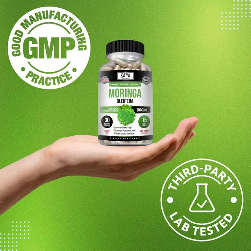 Miniatura 6 de Kaya Naturals Extracto de hoja de moringa, suplemento completo de superalimentos verdes, moringa de árbol milagroso puro, aumenta la energía