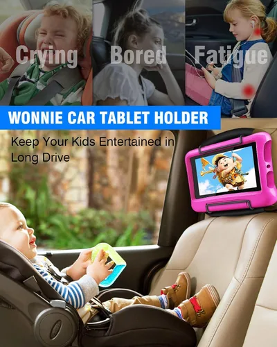 Miniatura 2 de WONNIE Soporte mejorado para tablet para automóvil, soporte para reposacabezas de automóvil para asiento trasero, soporte de tableta de automóvil