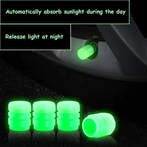 Miniatura 2 de 20 PIEZAS Tapas Fluorescentes para Vástago de Válvula de Neumático - Cubiertas Luminosas para Neumáticos de Vehículos Universales - Accesorios
