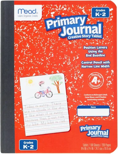 Miniatura 11 de Mead Diario Primario, Paquete de 4, Media Página Rayada, Grados K-2, 7-1/2" x 9-3/4", 100 Hojas por Diario, Colores Surtidos (610051-ECM)