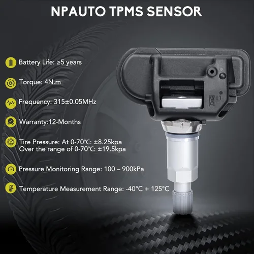 Miniatura 4 de NPAUTO Sensor TPMS Compatible con Smart Fortwo, Mercedes Benz C300 C350 C63/CL63 AMG CL550 CL600 B250 C230 C250 C280 E350 ML350 y Más, Sistema